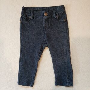 Baby GAP Size 6-12M Dark Blue Knit Denim-Look Jeggings Leggings